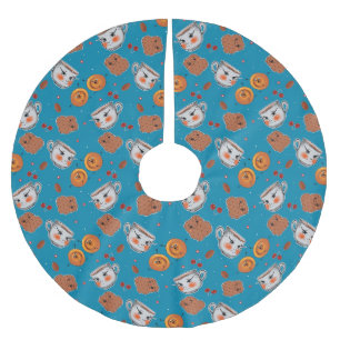 Jupon De Sapin En Polyester Brossé Cookies, petits pains : motif arrière - plan bleu