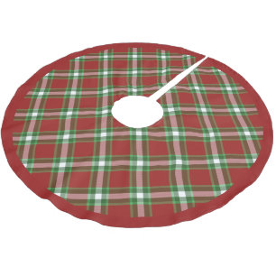 Jupon De Sapin En Polyester Brossé Cool Blanc Rouge Vert Lumberjack Plaid Motif
