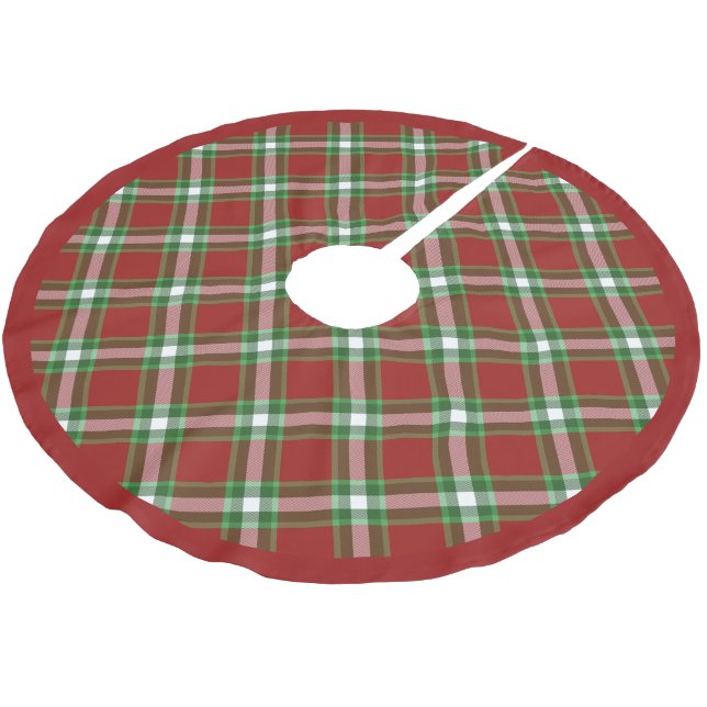 Jupon De Sapin En Polyester Brossé Cool Blanc Rouge Vert Lumberjack Plaid Motif (Angle)