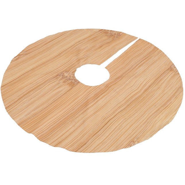 Jupon De Sapin En Polyester Brossé Cool élégant imprimé en bambou marron clair (Angle)