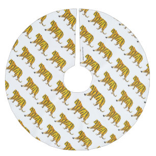 Jupon De Sapin En Polyester Brossé Copie noire et orange de tigre