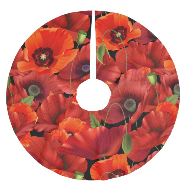Jupon De Sapin En Polyester Brossé Coquelicot (Devant)