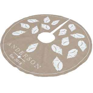 Jupon De Sapin En Polyester Brossé Coquillage côtier et frêne Faux Burlap Personnal