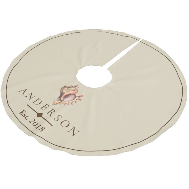 Jupon De Sapin En Polyester Brossé Coquillage élégant | de conque de plage (Angle)