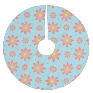 Jupon De Sapin En Polyester Brossé Corail rose et poudres bleu délicat marguerite fle