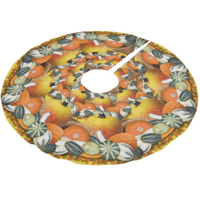 Jupon De Sapin En Polyester Brossé Cornucopia de Thanksgiving  (Angle)