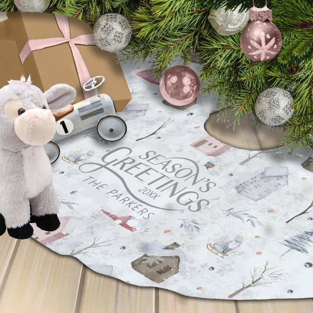 Jupon De Sapin En Polyester Brossé Cosy Home Christmas Pink ID985 (Créateur téléchargé)