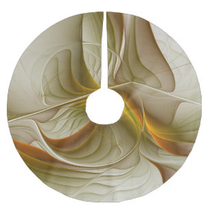 Jupon De Sapin En Polyester Brossé Couleurs de métaux précieux, art fractal abstrait