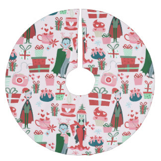 Jupon De Sapin En Polyester Brossé couple de vampires goth Noël horreur père Noël