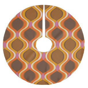 Jupon De Sapin En Polyester Brossé Courbes rétro : 60s-les années 70 Wallpaper Textur