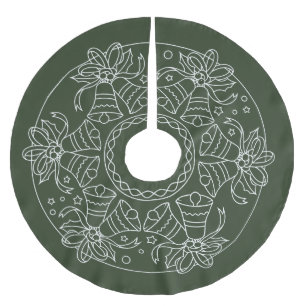 Jupon De Sapin En Polyester Brossé Couronne d'art en ligne blanche simple avec cloche