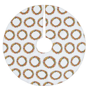Jupon De Sapin En Polyester Brossé Couronne de feuilles automnales