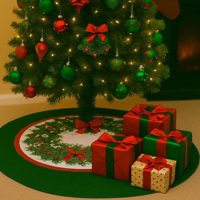 Jupon De Sapin En Polyester Brossé Couronne de Noël (Créateur téléchargé)