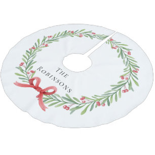 Jupon De Sapin En Polyester Brossé Couronne de Noël botanique moderne