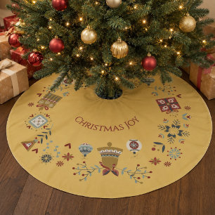 Jupon De Sapin En Polyester Brossé Couronne de Noël en art populaire scandinave moder