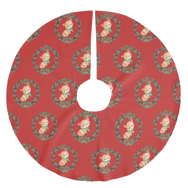 Jupon De Sapin En Polyester Brossé Couronne de renard fantaisiste (Devant)