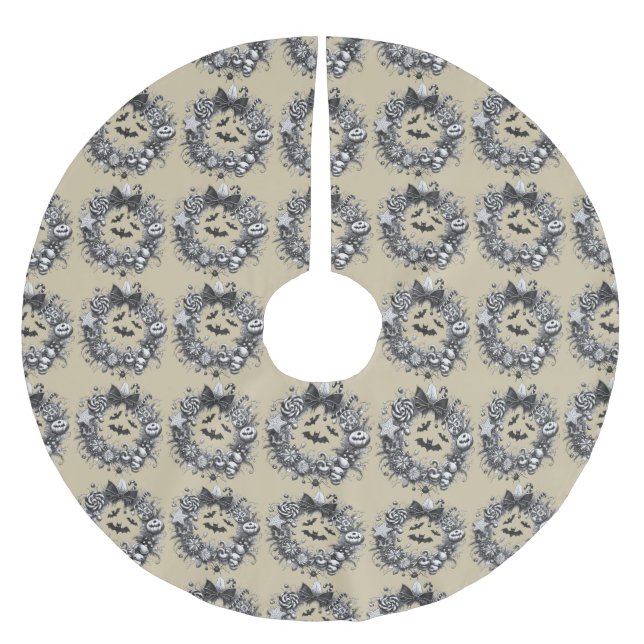 Jupon De Sapin En Polyester Brossé Couronne Macabre (Devant)