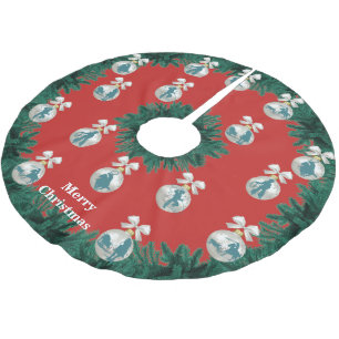 Jupon De Sapin En Polyester Brossé Cowboys Cowgirls Roping in Blue Holiday Tree Jupe