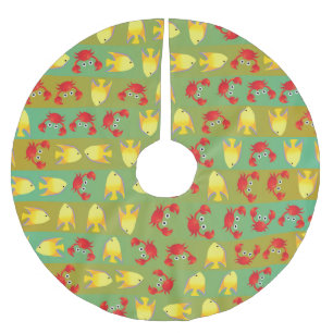 Jupon De Sapin En Polyester Brossé Crabes et poissons