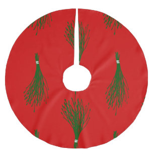 Jupon De Sapin En Polyester Brossé crâne rouge rouge de krampus rouge