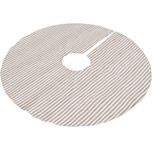 Jupon De Sapin En Polyester Brossé Crème chic Brown rayures Noël