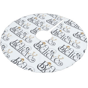 Jupon De Sapin En Polyester Brossé Croire en Noël