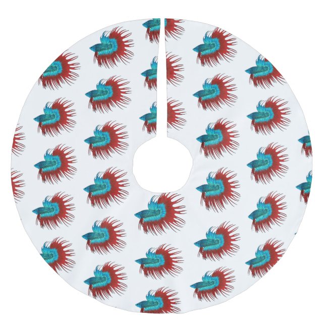 Jupon De Sapin En Polyester Brossé Crowntail betta fish dessin animé (Devant)