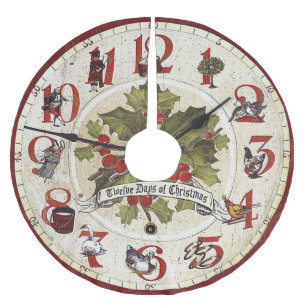 Jupon De Sapin En Polyester Brossé Cru douze jours de Noël