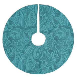 Jupon De Sapin En Polyester Brossé Cuir à outils Western Faux Imprimer Turquoise