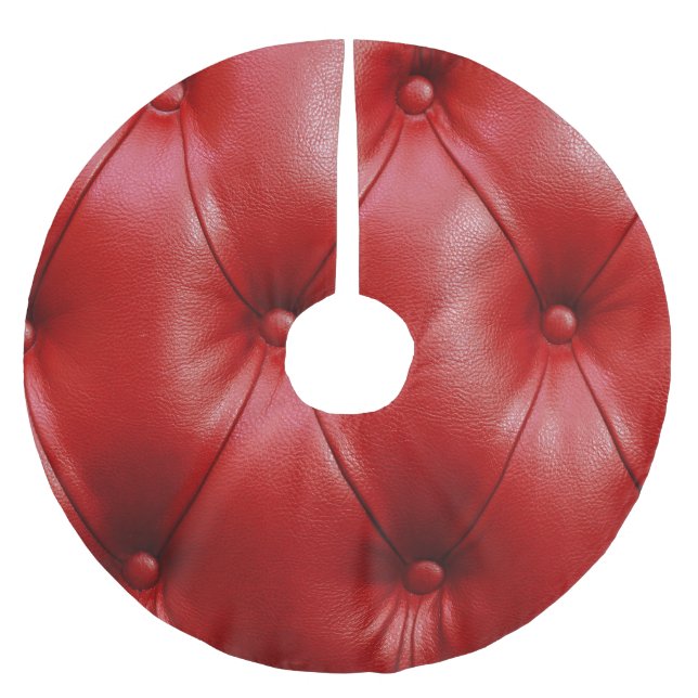 Jupon De Sapin En Polyester Brossé Cuir rouge : Motif d'élévation. (Devant)