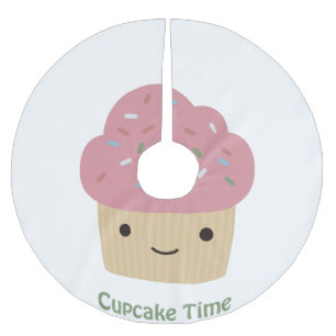 Jupon De Sapin En Polyester Brossé Cupcake Time! Cupcake rose mignonne