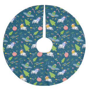 Jupon De Sapin En Polyester Brossé Cute Animaux Astronautes