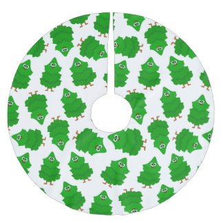 Jupon De Sapin En Polyester Brossé Cute Cartoon Christmas Tree