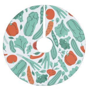 Jupon De Sapin En Polyester Brossé Cute Cartoon Food : Motif de légumes vibrants