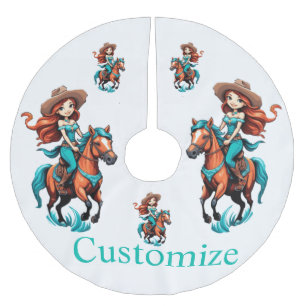Jupon De Sapin En Polyester Brossé Cute Cowgirl équitation Pony Thunder_Cove
