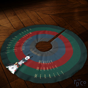 Jupon De Sapin En Polyester Brossé Cute Funny Striped Donkey Llama Sheep Personnalisé