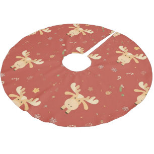 Jupon De Sapin En Polyester Brossé Cute Simple joyeux Noël caricature patte de rennes