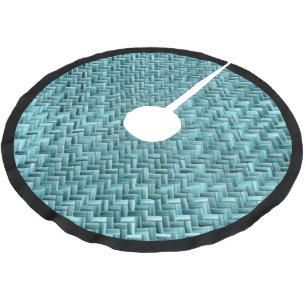 Jupon De Sapin En Polyester Brossé Cute Turquoise Turquoise Bleu Faux Rattan Motif