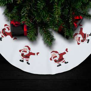 Jupon De Sapin En Polyester Brossé Dabbing Red Santa Claus Fun Holiday XMAS Humour