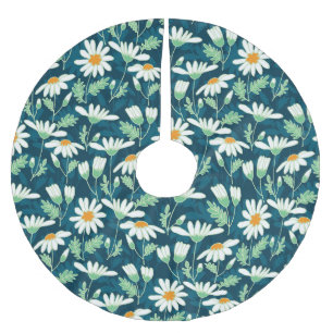 Jupon De Sapin En Polyester Brossé Daisy Ditsy Chamomile Romantique Print