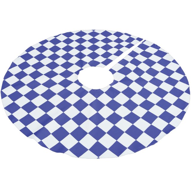 Jupon De Sapin En Polyester Brossé Damier bleu et blanc  (Angle)