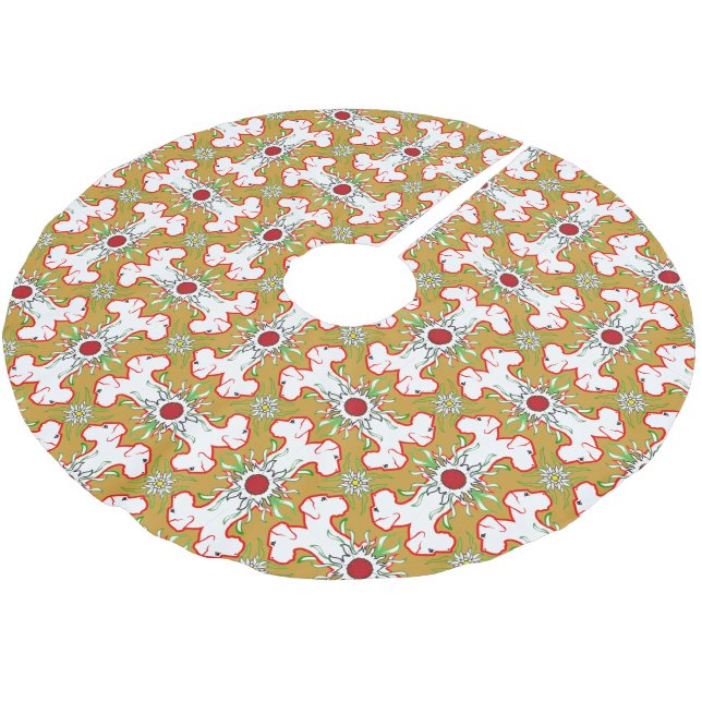 Jupon De Sapin En Polyester Brossé danois de noël (Angle)