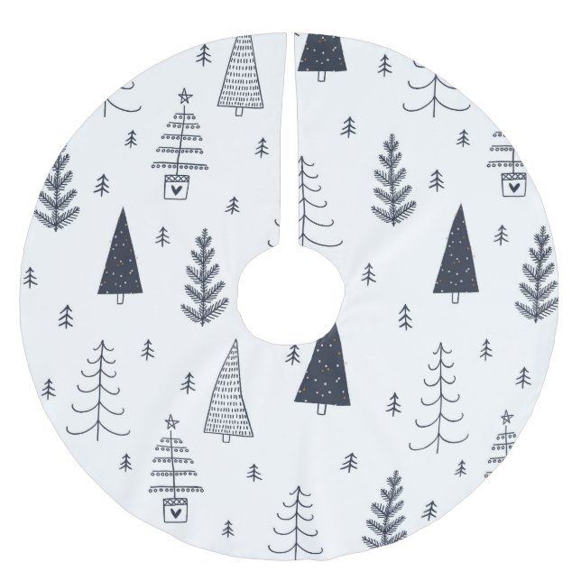 Jupon De Sapin En Polyester Brossé Danois Hygee bleu arbre de Noël accessoire (Devant)