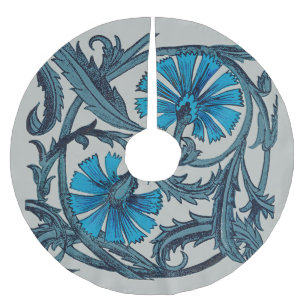 Jupon De Sapin En Polyester Brossé Décor de carreaux rustiques d'art floral antique b