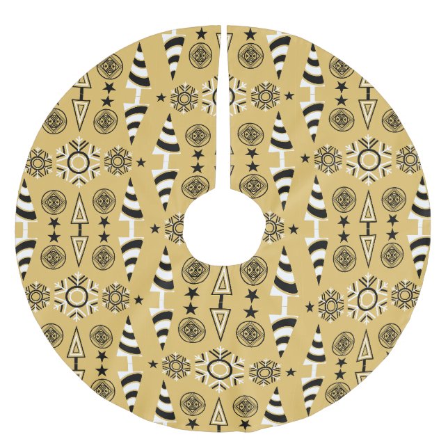 Jupon De Sapin En Polyester Brossé Décor de Noël Art Nouveau (Devant)