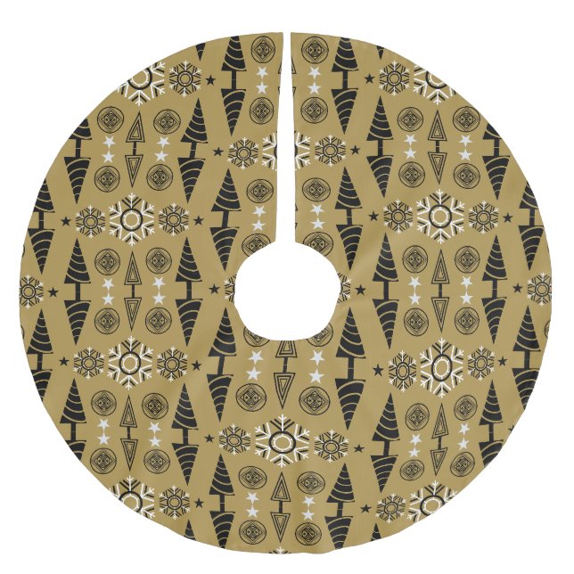 Jupon De Sapin En Polyester Brossé Décor de Noël Art Nouveau (Devant)
