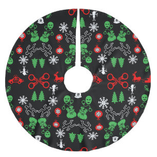 Jupon De Sapin En Polyester Brossé Décor de Noël de la police