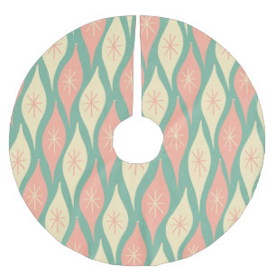 Jupon De Sapin En Polyester Brossé Décor de Noël rétro du milieu du siècle Vintage ro