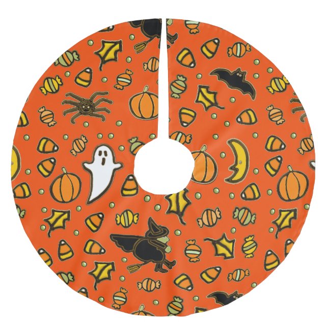 Jupon De Sapin En Polyester Brossé Décoration de maison pour Halloween (Devant)