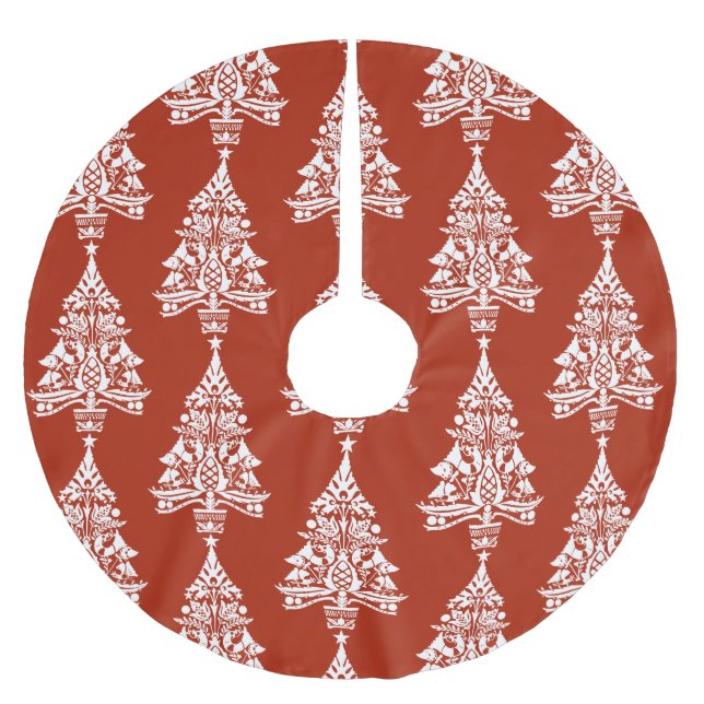 Jupon De Sapin En Polyester Brossé Décorations nordiques de Noël (Devant)